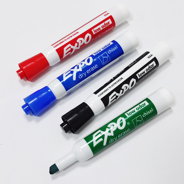 4pcs Each Color sharpie EXPO Low-Odor Dry Erase Markers oil white board  writing markers Chisel